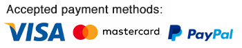 Accepted payment methods Visa, Master Card, PayPal